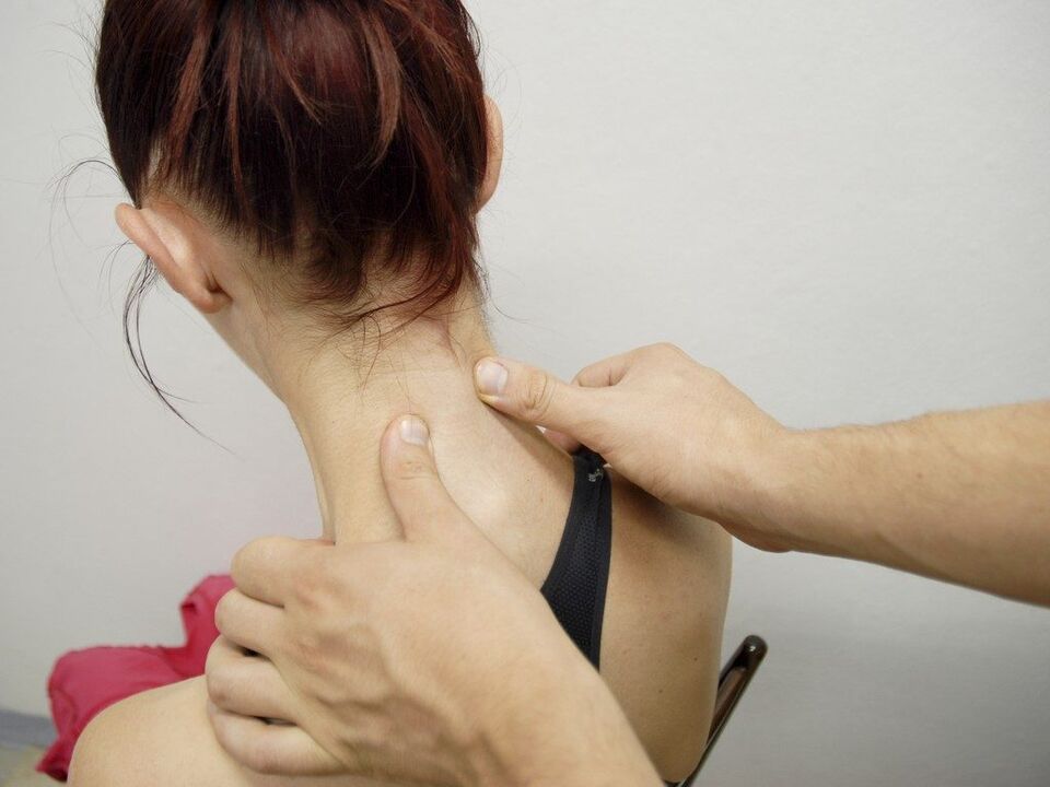 By rubbing the neck