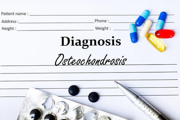 Medicines for the diagnosis of osteochondrosis