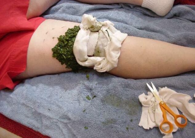 compress for arthrosis of the knee joint